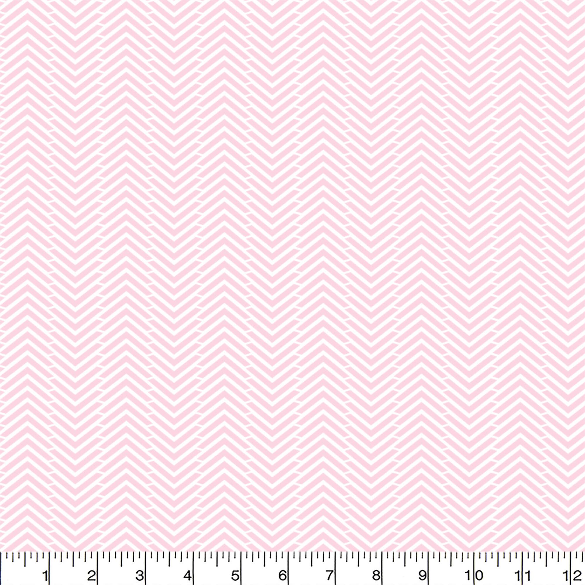 Eugene Textiles Pink Herringbone Cotton Flannel